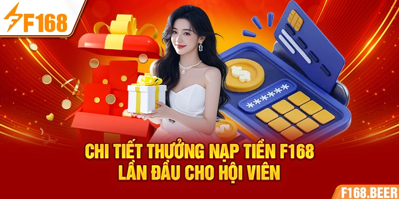 Chi tiết thưởng nạp tiền F168 lần đầu cho hội viên